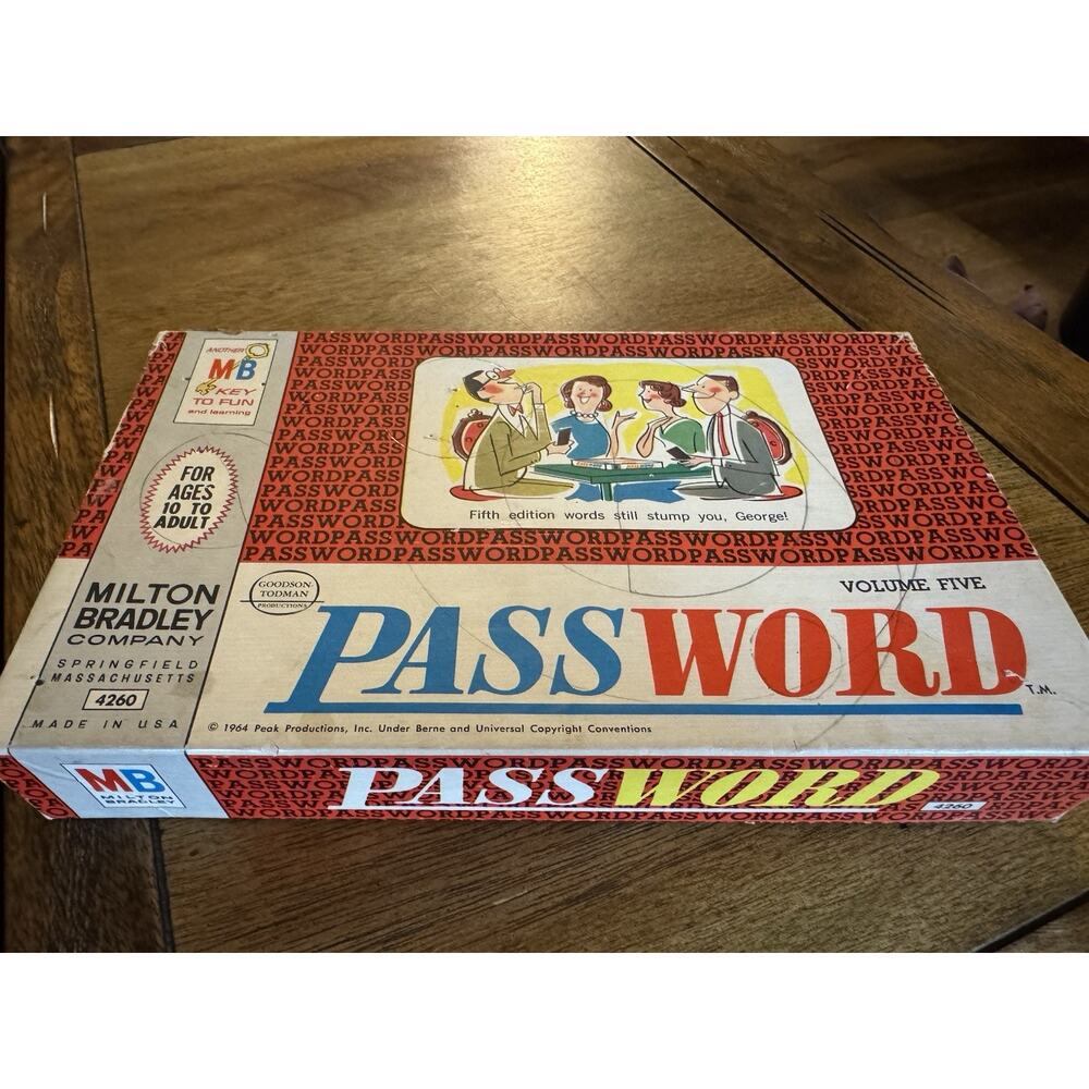 Vintage 1964 Milton Bradley Password Board Game Volume 5 No. 4260
